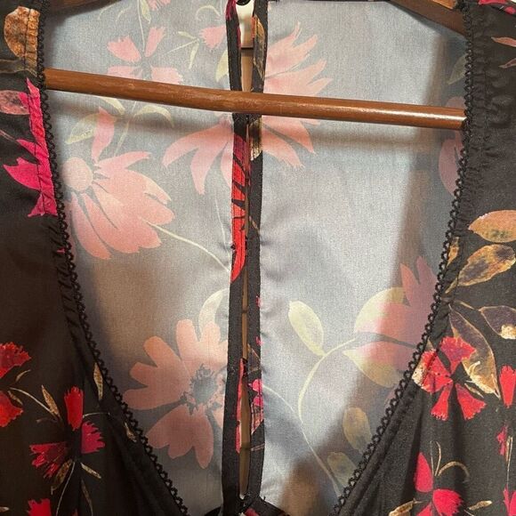 ASOS | floral red black open back jumpsuit size 10 - Picture 7 of 14